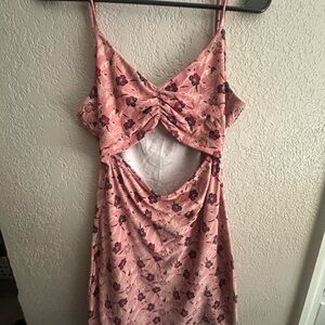 Floral Pink Sleeveless Dress